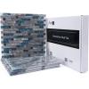 imageArt3d 6Pack White Mother of Pearl MOP Shell Tile for Shower Wall 12quot x 12quot Natural White HerringboneBlue Marble