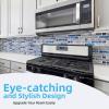 imageArt3d 6Pack White Mother of Pearl MOP Shell Tile for Shower Wall 12quot x 12quot Natural White HerringboneBlue Marble