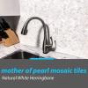imageArt3d 6Pack White Mother of Pearl MOP Shell Tile for Shower Wall 12quot x 12quot Natural White HerringboneNatural White 6pcs