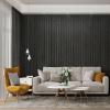 imageArt3d 8 Pack 104quot x 67quot Slat Wall Paneling Glossy Metal Finish WPC 3D Wall Panels 3D Panels for Interior Wall Decor Living Room Bedroom  Elegant ChampagneWood FinishClassic Black
