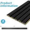 imageArt3d 8 Pack 104quot x 67quot Slat Wall Paneling Glossy Metal Finish WPC 3D Wall Panels 3D Panels for Interior Wall Decor Living Room Bedroom  Elegant ChampagneWood FinishClassic Black