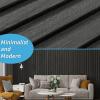 imageArt3d 8 Pack 104quot x 67quot Slat Wall Paneling Glossy Metal Finish WPC 3D Wall Panels 3D Panels for Interior Wall Decor Living Room Bedroom  Elegant ChampagneWood FinishClassic Black