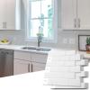 imageArt3d Backsplash Tile for Kitchen Peel and Stick 10Sheet Stick on Subway Tiles for Kitchem Bathroom Back Splashes 12quotx12quot White with Gray Grout