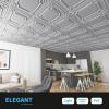 imageArt3d Drop Ceiling Tiles 24x24 in White 12Pack 48 Sqft Wainscoting Panels Glue Up 2x2Argent Silver