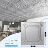 imageArt3d Drop Ceiling Tiles 24x24 in White 12Pack 48 Sqft Wainscoting Panels Glue Up 2x2Argent Silver