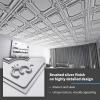 imageArt3d Drop Ceiling Tiles 24x24 in White 12Pack 48 Sqft Wainscoting Panels Glue Up 2x2Argent Silver