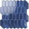 imageArt3d 10Sheet HeavyDuty Peel and Stick Backsplash SelfAdhesive Vinyl Wall Tiles for Kitchen Countertop Bathroom Light BlueDark Blue