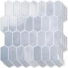 imageArt3d 10Sheet HeavyDuty Peel and Stick Backsplash SelfAdhesive Vinyl Wall Tiles for Kitchen Countertop Bathroom Light BlueLight Blue