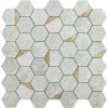 imageArt3d 10Sheet Herringbone Peel and Stick Backsplash Self Adhesive Marble Tiles Stick on Wall Tiles for Kitchen BathroomWhite Mixed Gold MetalGray with Gold Metal