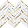 imageArt3d 10Sheet Herringbone Peel and Stick Backsplash Self Adhesive Marble Tiles Stick on Wall Tiles for Kitchen BathroomWhite Mixed Gold MetalWhite Mixed Gold Metal
