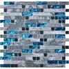 imageArt3d 6Pack White Mother of Pearl MOP Shell Tile for Shower Wall 12quot x 12quot Natural White HerringboneBlue Marble