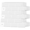imageArt3d Backsplash Tile for Kitchen Peel and Stick 10Sheet Stick on Subway Tiles for Kitchem Bathroom Back Splashes 12quotx12quot White with Gray Grout