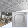 imageArt3d Drop Ceiling Tiles 24x24 in White 12Pack 48 Sqft Wainscoting Panels Glue Up 2x2Argent Silver