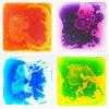 imageArt3d Liquid Sensory Floor Decorative Tiles158quotx158quot Square Colorful 4 TilesMulticoloured