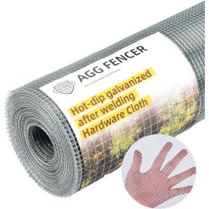 image48in x 100ft Hardware Cloth 12 inch Chicken Wire Fencing 19Ga HotDipped Galvanized After Welding Garden Plant Supports Welded Metal Chicken Wire Poultry Animal Netting Cage Screen14inch 8in x 25ft