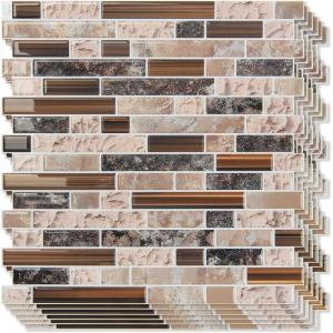 imageArt3d 10Sheet HeavyDuty Peel and Stick Backsplash Waterproof Wall Tiles Stick on Kitchen Backsplash Living Space SandstoneSandstone