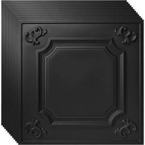 imageArt3d 12Pack Drop Relief Ceiling Tiles for Home Office ampamp Commercial Space 24 x 24in PVC Waterproof 3D Wall Panels Cover 48 Sq Ft WhiteBlack