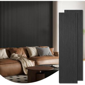 imageArt3d 2Pack 945quot x 24quot Acoustic Wood Panels for Wall Soundproof Wood Slat Panel for Wall and Ceiling 3D Fluted Sound Absorbing Paneling for Interior Wall Decor Living Room Bedroom  WalnutBlackwood