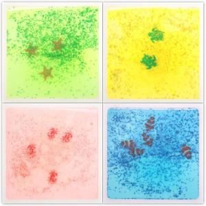 imageArt3d Liquid Sensory Floor Decorative Tiles158quotx158quot Square Colorful 4 TilesSea World