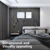 imageArt3d 8Pack 96 x 6in WPC Acoustic Slat Wall Panel for Modern Interior Decor TV Background Living Room Matte WhiteGranite