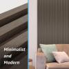 imageArt3d 8Pack 96 x 6in WPC Acoustic Slat Wall Panel for Modern Interior Decor TV Background Living Room Matte WhiteGrey Oak