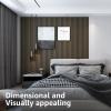 imageArt3d 8Pack 96 x 6in WPC Acoustic Slat Wall Panel for Modern Interior Decor TV Background Living Room Matte WhiteGrey Oak