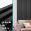 imageArt3d 8Pack 96 x 6in WPC Acoustic Slat Wall Panel for Modern Interior Decor TV Background Living Room Matte WhiteMatte Black