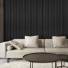 imageArt3d 8Pack 96 x 6in WPC Acoustic Slat Wall Panel for Modern Interior Decor TV Background Living Room Matte WhiteMatte Black
