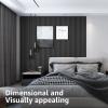 imageArt3d 8Pack 96 x 6in WPC Acoustic Slat Wall Panel for Modern Interior Decor TV Background Living Room Matte WhiteMatte Black