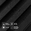 imageArt3d 8Pack 96 x 6in WPC Acoustic Slat Wall Panel for Modern Interior Decor TV Background Living Room Matte WhiteMatte Black