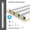imageArt3d 8Pack 96 x 6in WPC Acoustic Slat Wall Panel for Modern Interior Decor TV Background Living Room White AshMatte White