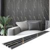 imageArt3d 8Pack 96 x 6in WPC Acoustic Slat Wall Panel for Modern Interior Decor TV Background Living Room Matte WhiteGranite