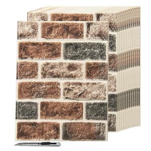 imageArt3d 29 Square Feet Pack Of 5 Wall Panel Foam BlueGray Brown