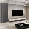 imageArt3d 8Pack WPC Wood Slat Wall Panel for Interior Wall Dcor 3D Wood Fluted Acoustic Wall Paneling for Living Room Bedroom Home ampamp Office Accent Wall Decor  96 x 6 Inch GreyGray