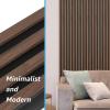 imageArt3d 8Pack WPC Wood Slat Wall Panel for Interior Wall Dcor 3D Wood Fluted Acoustic Wall Paneling for Living Room Bedroom Home ampamp Office Accent Wall Decor  96 x 6 Inch GreyWalnut