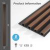 imageArt3d 8Pack WPC Wood Slat Wall Panel for Interior Wall Dcor 3D Wood Fluted Acoustic Wall Paneling for Living Room Bedroom Home ampamp Office Accent Wall Decor  96 x 6 Inch GreyWalnut