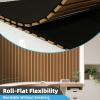 imageArt3d Acoustic Wood Slat Wall Panel with RollFlat Design  953 x 238 Inch Sound Absorbing Panels for Living Room Columns Corridor Curved Wall Decor 1Pack WalnutTeak2