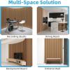 imageArt3d Acoustic Wood Slat Wall Panel with RollFlat Design  953 x 238 Inch Sound Absorbing Panels for Living Room Columns Corridor Curved Wall Decor 1Pack WalnutTeak2