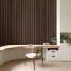 imageArt3d Acoustic Wood Slat Wall Panel with RollFlat Design  953 x 238 Inch Sound Absorbing Panels for Living Room Columns Corridor Curved Wall Decor 1Pack WalnutWalnut1