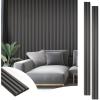 imageArt3d 8Pack WPC Wood Slat Wall Panel for Interior Wall Dcor 3D Wood Fluted Acoustic Wall Paneling for Living Room Bedroom Home ampamp Office Accent Wall Decor  96 x 6 Inch GreyGray