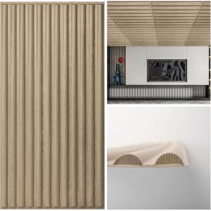 imageArt3d 2x4 ft Drop Ceiling Tiles in Walnut 12Sheet SemiCylinder Design 3D Wall Panels for Interior Wall Decor 24x48 inchSemiCylinder Walnut