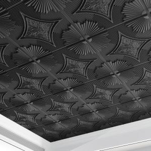 imageArt3d Drop Ceiling Tiles 24x24 in Bronze 12Pack 48 Sqft 3D Wainscoting Panels Glue Up 2x2Black