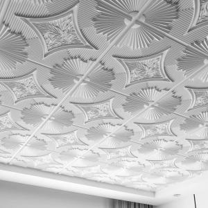 imageArt3d Drop Ceiling Tiles 24x24 in Bronze 12Pack 48 Sqft 3D Wainscoting Panels Glue Up 2x2White