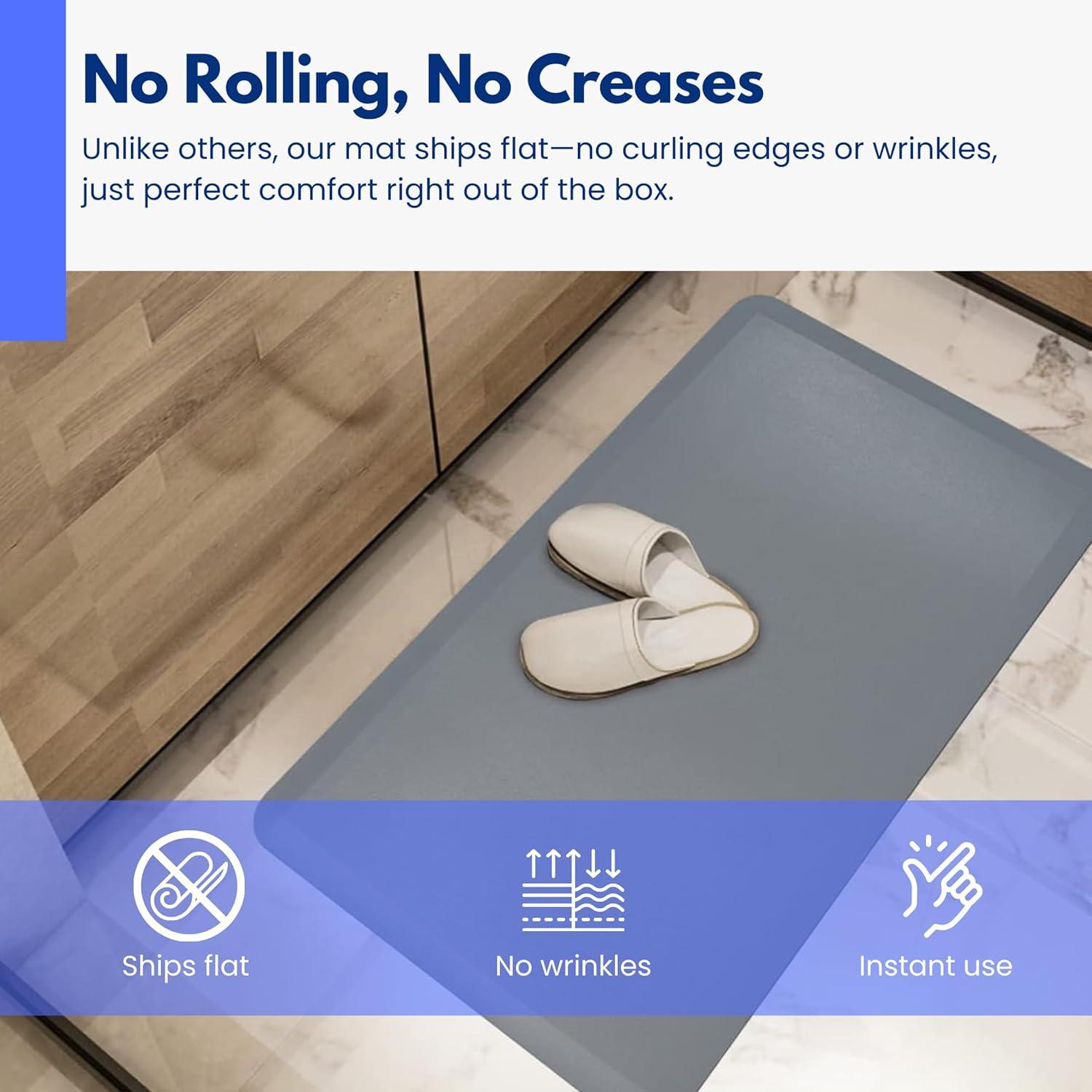 imageArt3d 1quot Thick Kitchen Mats for Floor Waterproof 20quot X 39quot Cushioned Comfort Mat Long Anti Fatigue Mats for Kitchen Ergonomic Standing Office Desk Home and Garage RedGrey