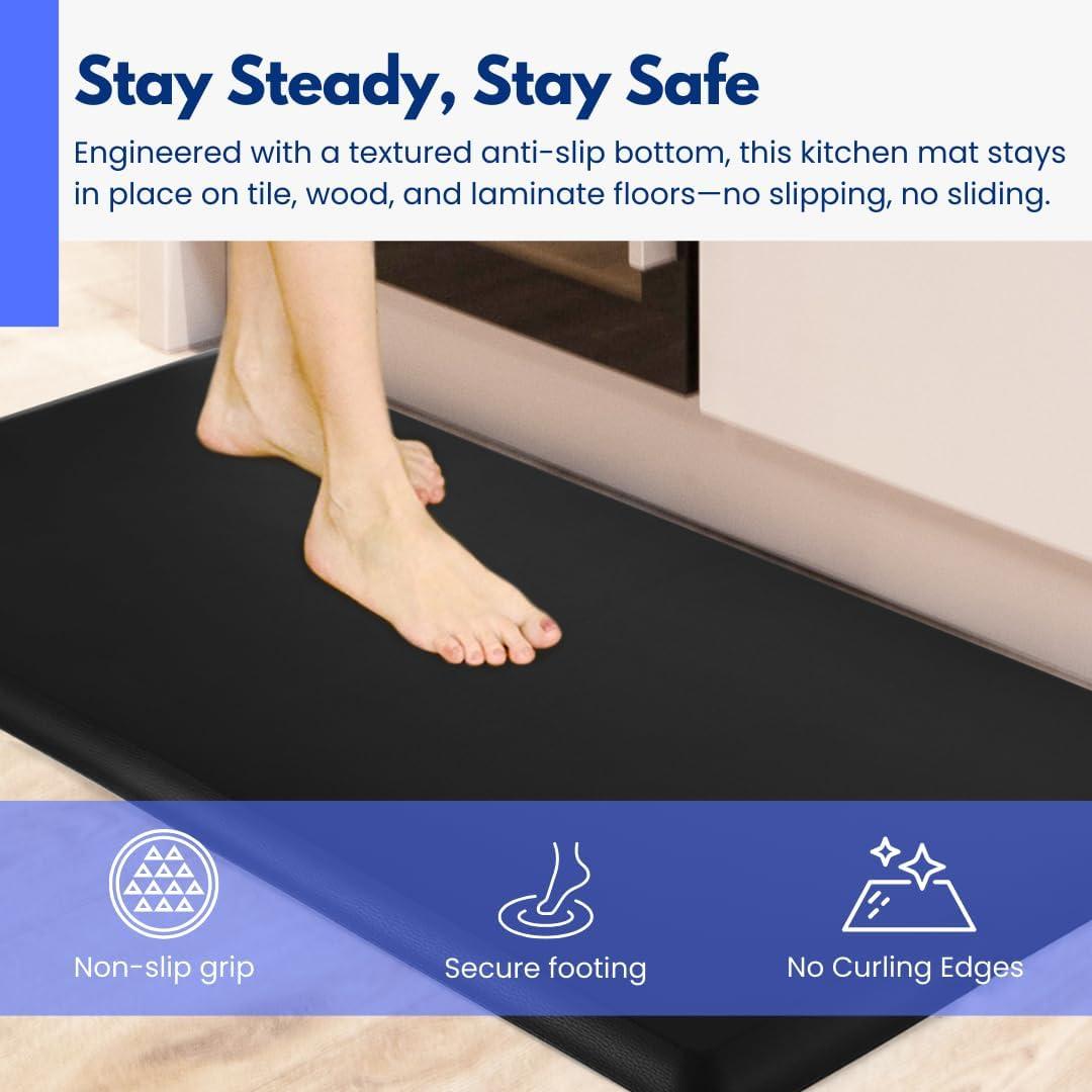 imageArt3d 1quot Thick Kitchen Mats for Floor Waterproof 20quot X 39quot Cushioned Comfort Mat Long Anti Fatigue Mats for Kitchen Ergonomic Standing Office Desk Home and Garage RedBlack