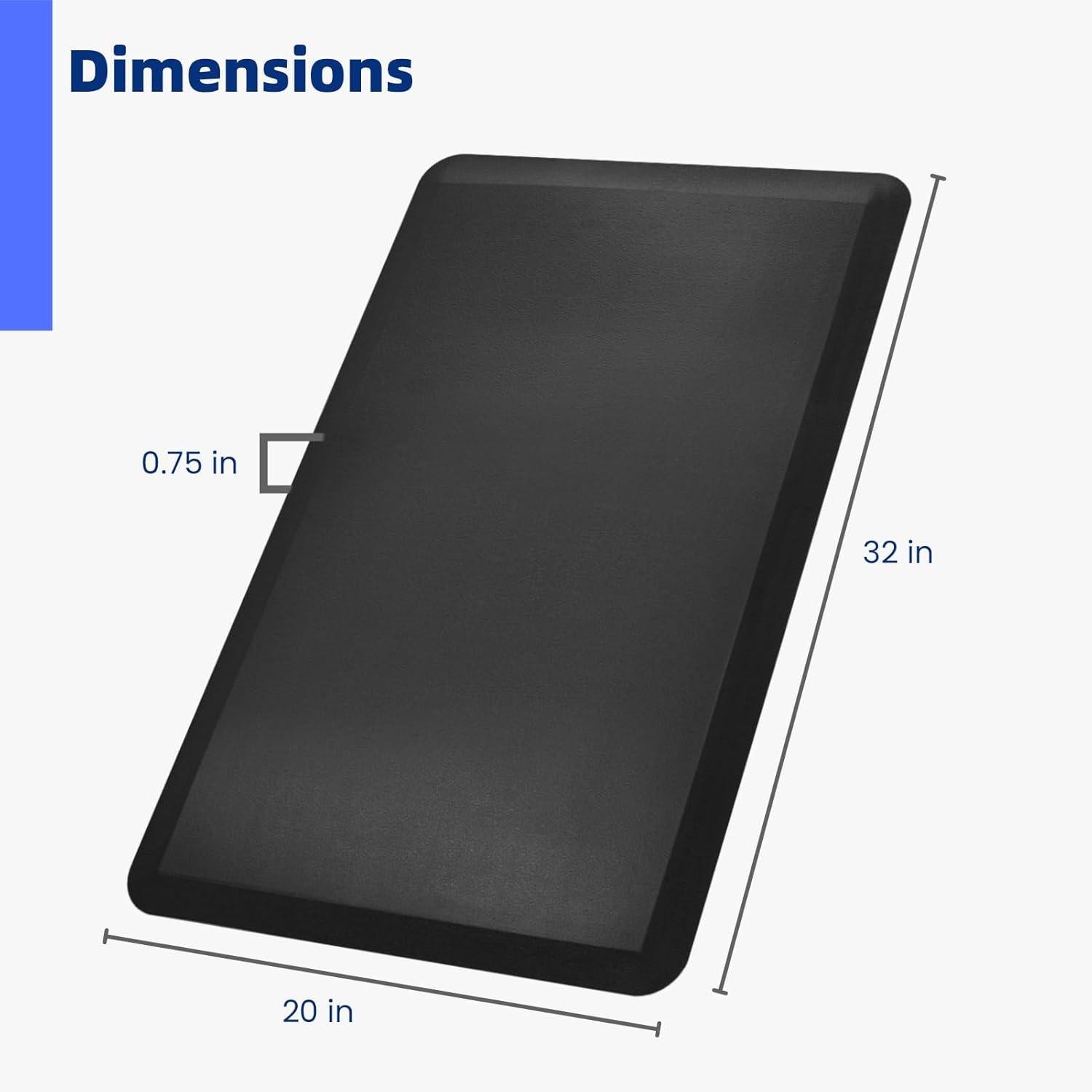 imageArt3d 1quot Thick Kitchen Mats for Floor Waterproof 20quot X 39quot Cushioned Comfort Mat Long Anti Fatigue Mats for Kitchen Ergonomic Standing Office Desk Home and Garage RedSquare Black