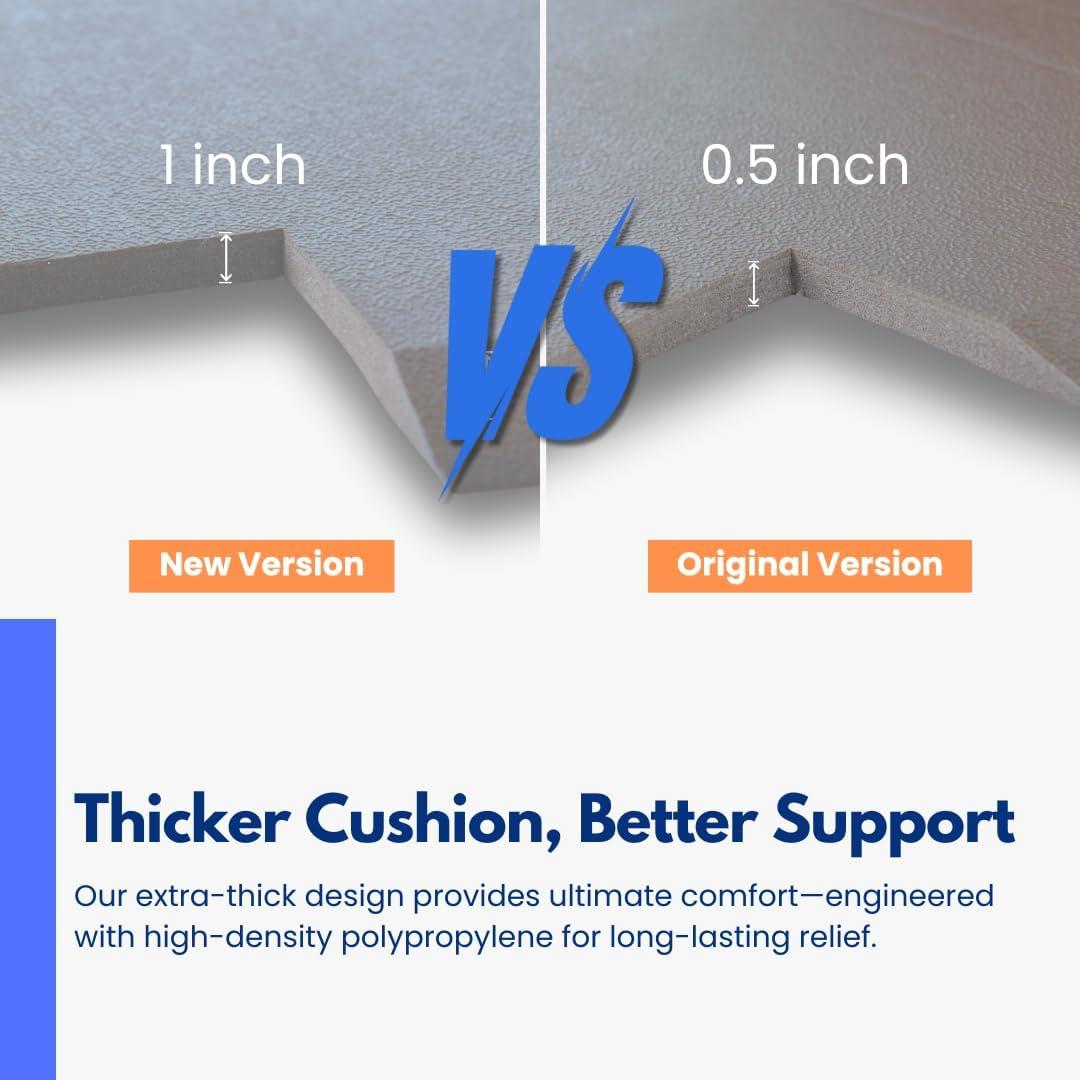 imageArt3d 1quot Thick Kitchen Mats for Floor Waterproof 20quot X 39quot Cushioned Comfort Mat Long Anti Fatigue Mats for Kitchen Ergonomic Standing Office Desk Home and Garage RedGrey