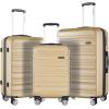 imageLuggage Set with Spinner Wheels and TSA Lock 3 Pieces Expandable Hardside PP material Suitcase for Travel Hardshell Luggage Sets 20quot 24quot 28quot BlackChampagne