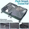 imageLuggage Set with Spinner Wheels and TSA Lock 3 Pieces Expandable Hardside PP material Suitcase for Travel Hardshell Luggage Sets 20quot 24quot 28quot BlackDark Green