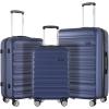 imageLuggage Set with Spinner Wheels and TSA Lock 3 Pieces Expandable Hardside PP material Suitcase for Travel Hardshell Luggage Sets 20quot 24quot 28quot BlackNavy